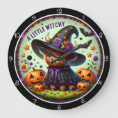 Cute Witchy Highland Cow  Grote Klok (Voorkant)