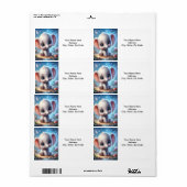 Cute Witte Baby Olifant Bloem Labels (Full Sheet)