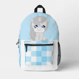 Cute Witte & Blauwe Eenhoorn Thema Rugzak