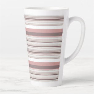 Cute witte bruine strepen latte mok