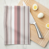 Cute witte bruine strepen theedoek (Quarter Fold)