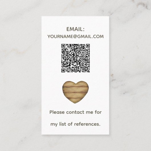 Cute Witte Eend Hart Oppas QR Code Visitekaartje (Achterkant)