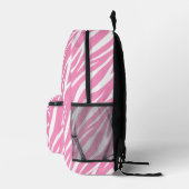 Cute witte en roze patroon zebraprint monogram bedrukte rugzak (Rechts)