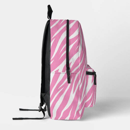 Cute witte en roze patroon zebraprint monogram bedrukte rugzak (Links)
