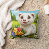 Cute Witte Fret Bloementuin Decoratie Kussen (Deken)
