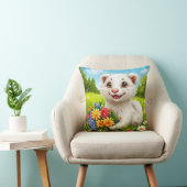 Cute Witte Fret Bloementuin Decoratie Kussen (Stoel)