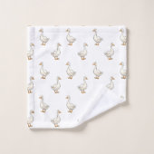 Cute Witte Gans Patroon Bad Handdoek (Wasdoekje)