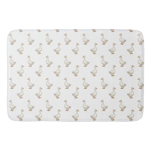 Cute Witte Gans Patroon Badmat (Voorkant)