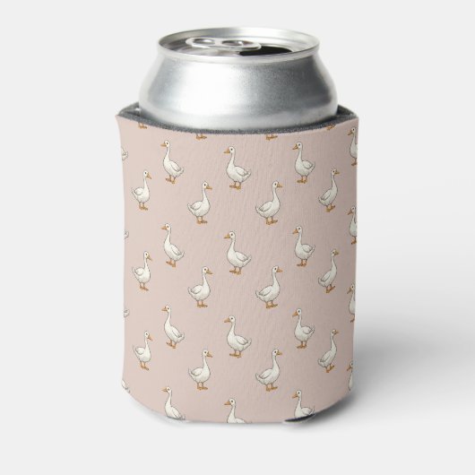 Cute Witte Gans Patroon Blikjeskoeler (Blikje Achterkant)