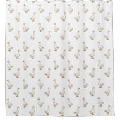 Cute Witte Gans Patroon Douchegordijn (Voorkant)