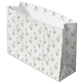 Cute Witte Gans Patroon Groot Cadeauzakje (Achterkant Gekanteld)