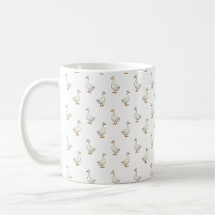 Cute Witte Gans Patroon Koffiemok