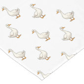 Cute Witte Gans Patroon Korte Tafelloper (Hoek)