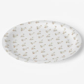 Cute Witte Gans Patroon Papieren Bordje (Gekanteld)