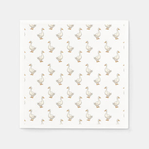 Cute Witte Gans Patroon Servet