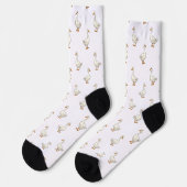 Cute Witte Gans Patroon Sokken (Links)