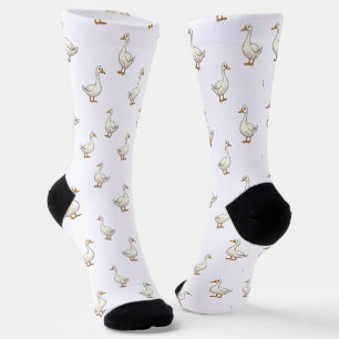 Cute Witte Gans Patroon Sokken