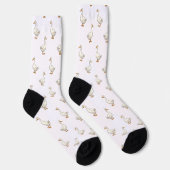 Cute Witte Gans Patroon Sokken (Rechts)