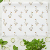 Cute Witte Gans Patroon Theedoek (Gevouwen)