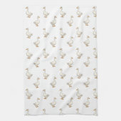 Cute Witte Gans Patroon Theedoek (Verticaal)