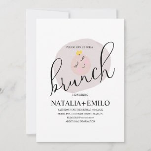 Cute Witte Gebakken Eier Brunch Kaart
