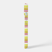 Cute witte gele strepen iPhone 15 case (Linkerkant)