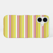 Cute witte gele strepen iPhone 16 hoesje (Achterkant horizontaal)