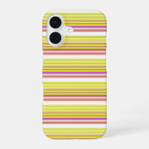 Cute witte gele strepen iPhone 16 hoesje