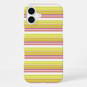 Cute witte gele strepen iPhone 16 plus hoesje
