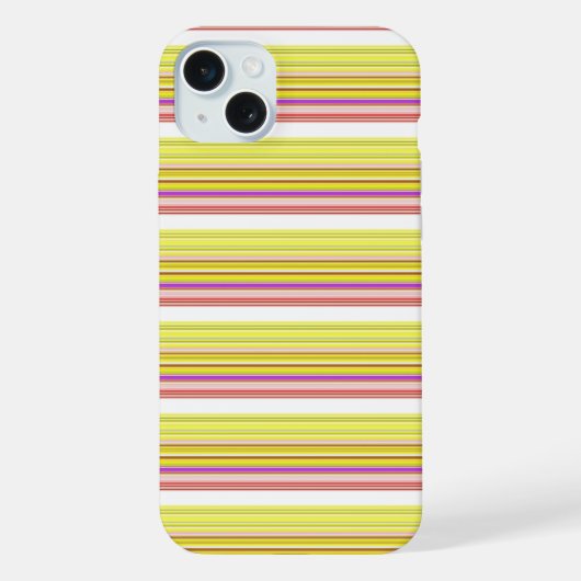 Cute witte gele strepen iPhone hoesje (Achterkant)