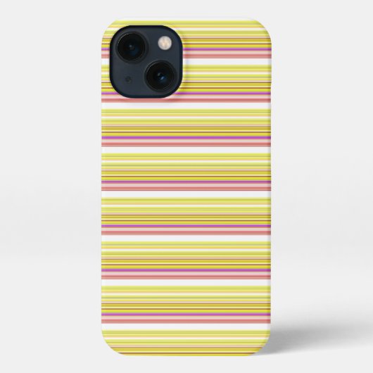 Cute witte gele strepen iPhone hoesje (Achterkant)