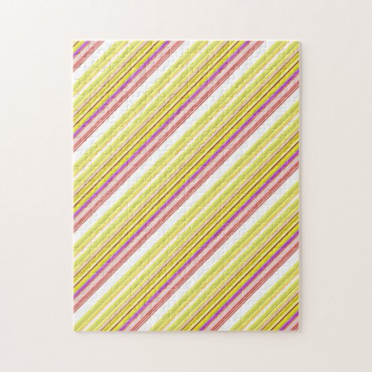 Cute witte gele strepen  legpuzzel (Verticaal)