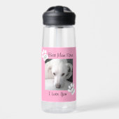 Cute witte hond foto en poten Beste moeder ooit Ro Waterfles (Voorkant)