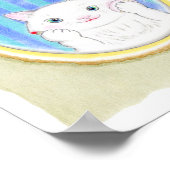 Cute Witte Kitten Kat Make-up Kinderen Kunst Poster (Hoek)