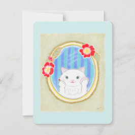 Cute Witte Kitten Kat Make-up Plat Kaart