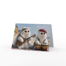 Cute Witte Perzische Folk Duo Wenskaart