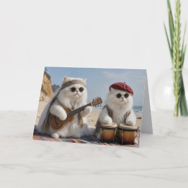 Cute Witte Perzische Folk Duo Wenskaart Kaart