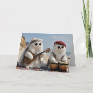 Cute Witte Perzische Folk Duo Wenskaart Kaart