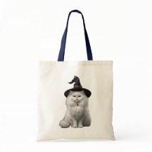 Cute Witte Perzische Kat Trick-or-Treat-Tas