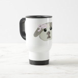 Cute Witte Puppypot van Keramiek Reisbeker