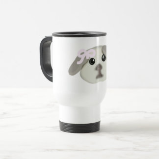 Cute Witte Puppypot van Keramiek Reisbeker