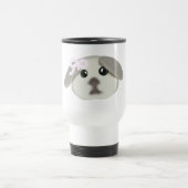 Cute Witte Puppypot van Keramiek Reisbeker (Center)