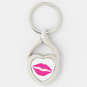 Cute witte roze kussen patroon nek stropdas sleutelhanger