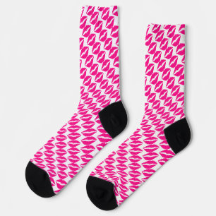 Cute witte roze kussen patroon stropdas sokken
