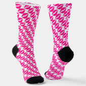 Cute witte roze kussen patroon stropdas sokken (Gebogen)