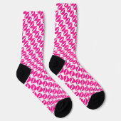Cute witte roze kussen patroon stropdas sokken (Rechts)