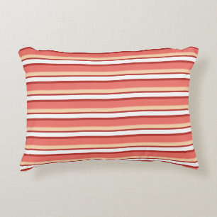 Cute witte roze strepen accent kussen