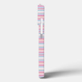 Cute witte roze strepen Case-Mate iPhone case (Achterkant / Links)
