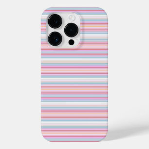 Cute witte roze strepen Case-Mate iPhone 14 pro hoesje