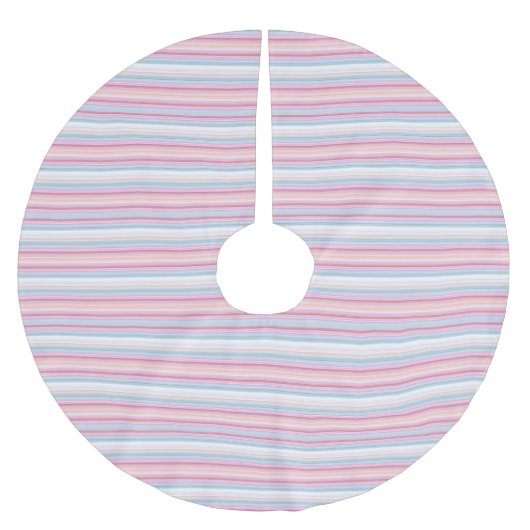 Cute witte roze strepen kerstboom rok (Voorkant)